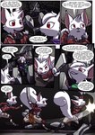 absurd_res anthro armor clothed clothing comic english_text female fur hi_res in_our_shadow kitfox-crimson machine male mammal marble_(kitfox-crimson) murid murine power_armor rat red_eyes rodent sciurid seed_(kitfox-crimson) text tree_squirrel white_body white_fur