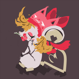 anthro blonde_hair brown_background cat_hat clothing female flower flower_in_mouth fur hair hat headgear headwear pink_clothing pink_hat pink_headwear plant rose_(flower) rose_in_mouth semi-anthro simple_background solo tail tan_tail white_body white_fur naircat transformice mammal mouse murid murine rodent 1:1 2014 lineless