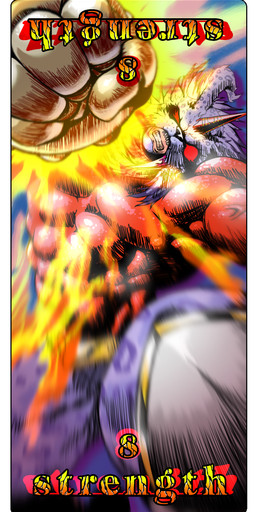attack black_nose blue_body blue_fur clothed clothing fire fur horn looking_at_viewer male muscular muscular_male red_eyes solo text gerusyu bandai_namco digimon digimon_(species) humanoid marsmon 2020 absurd_res hi_res