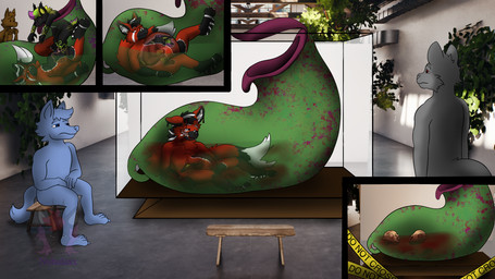 after_vore blood bodily_fluids bone bones_in_stomach carnivorous_plant death digestion exhibit exhibitionism fatal fatal_vore gore graphic_digestion intersex pitcher pitcher_plant plant plant_pred plant_vore recursive_vore skull unbirthing vaginal vore nubulaxx dutch_angel_dragon felid mammal pantherine absurd_res hi_res