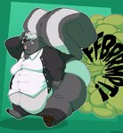 anthro big_butt butt clothed clothing covering_nose explosive_fart fart fart_fetish gassy huge_fart male obese obese_anthro obese_male overweight overweight_anthro overweight_male raised_tail skunk_tail smelly solo tail thick_tail thick_thighs tongue tongue_out ruffythelion ray_rhythmus mammal mephitid skunk hi_res