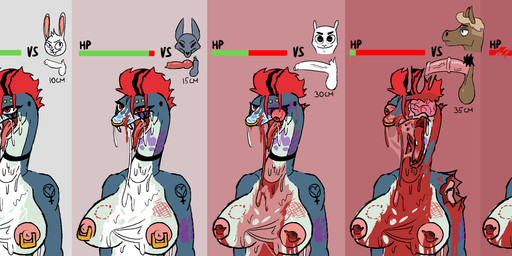 anthro blood bodily_fluids brain breasts bruised chart choker cum death decapitation defanged female female_death forced gameplay_mechanics genital_fluids genitals gore gore_focus gui health_bar humanoid_genitalia humanoid_penis jewelry male necklace necrophilia nipple_piercing nipples organs penis penis_chart piercing rape sex snuff gypoman gypo_(gypoman) lizza_(gypoman) reptile scalie snake absurd_res hi_res