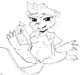 anthro belly bottomless breasts buckteeth claws clothed clothing feet female genitals hair looking_at_viewer membrane_(anatomy) open_clothing open_mouth open_shirt open_topwear paws shirt short_hair sitting solo spread_legs spreading tail teeth toes topwear vulva webbed_feet whiskers anonymous_artist disney zootopia nibbles_maplestick aquatic beaver fish mammal rodent black_and_white digital_media_(artwork) full-length_portrait hi_res microsoft_paint_(artwork) monochrome portrait sketch
