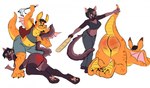 anthro butt butt_slap duo paddle raised_tail red_butt slap spanking tail whip fufer mythology truesona_(kindreddemon) domestic_cat dragon felid feline felis mammal mythological_creature mythological_scalie scalie hi_res