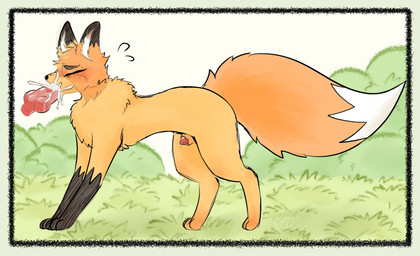 animal_genitalia animal_penis blush bodily_fluids canine_genitalia canine_penis cum cum_in_mouth cum_inside cumshot cumshot_in_mouth digitigrade disembodied_penis duo ejaculation erection eyes_closed fellatio feral fur genital_fluids genitals grass knot knotted_penis leaking_precum male male/male male_penetrated male_penetrating male_penetrating_male open_mouth oral oral_penetration outside penetration penile penile_penetration penis penis_tip plant precum quadruped sex sheath shrub solo_focus tail rymherdier fabulous_beasts murong_xuequan_(meimei) canid canine fox mammal digital_media_(artwork) hi_res signature