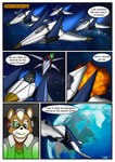 aircraft anthro border clothed clothing dialogue earth male planet solo space text vehicle white_border ciel-wolf nintendo star_fox canid canine fox mammal comic english_text