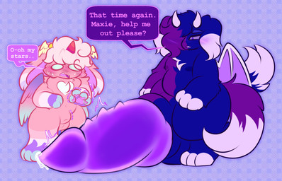 2_tails animal_genitalia anthro balls belly big_balls big_penis big_sheath blush bodily_fluids dragon_wings duo genital_fluids genitals horn huge_balls huge_penis huge_sheath hyper hyper_balls hyper_genitalia hyper_penis hyper_sheath knot knotted_penis leaking_precum male male/male multi_tail nipples penis precum profanity shaking sheath surprised tail wings tuvandalist mythology maxwell_(tuvandalist) poprocks_(tuvandalist) canid canine canis domestic_dog dragon hybrid mammal mythological_creature mythological_scalie scalie hi_res