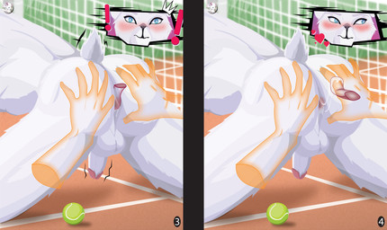 anal anthro anus ball balls biped blush butt cutaway duo fur genitals hair male male/male nude oral penis rimming sex tennis_ball tennis_court tongue elevatorvibes tennis_ace keisuke_urushihara yuuichi_michimiya canid canine canis domestic_dog hare lagomorph leporid mammal shiba_inu spitz absurd_res comic digital_media_(artwork) hi_res