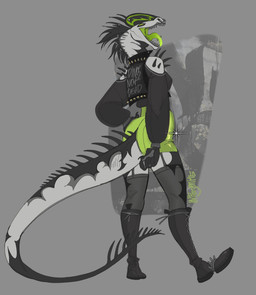 alternative_fashion anthro boots bottomwear clothing facial_piercing female footwear green_eyes green_tongue jacket nose_piercing piercing punk septum_piercing shoes shorts solo spikes teeth tongue tongue_piercing topwear infezmite dilophosaurid dilophosaurus dinosaur prehistoric_species reptile scalie theropod hi_res monochrome