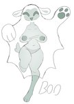 anthro areola clothed clothing female floppy_ears front_view green_face green_mouth green_pawpads grey_clothing grey_panties grey_underwear nipple_outline panties panties_only pawpads raised_leg solo topless underwear underwear_only fluffqween canid canine canis domestic_dog ghost mammal spirit 2021 digital_media_(artwork) hi_res