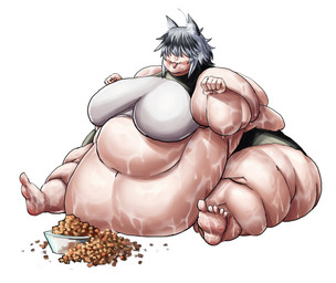 5_fingers 5_toes bangs belly belly_rolls bent_arm big_belly big_breasts black_bottomwear black_clothing black_hair black_shorts bodily_fluids bottomwear bowl breasts chubby_cheeks closed_smile clothed clothed_female clothed_humanoid clothing container crop_top double_chin fangs fat_arms fat_legs feet female female_humanoid fingers fist flabby_arms fully_clothed fully_clothed_female fully_clothed_humanoid grey_hair hair hair_over_eyes huge_belly huge_breasts huge_thighs humanoid_feet light medium_hair midriff morbidly_obese morbidly_obese_female morbidly_obese_humanoid mouth_closed multicolored_hair navel obese obese_female obese_humanoid overweight overweight_female overweight_humanoid pet_food pink_tongue plantigrade shirt shorts simple_background sitting smile solo sweat sweaty_body sweaty_face sweaty_feet sweaty_legs tan_body tan_skin teeth thick_thighs three-quarter_view toes tongue tongue_out topwear two_tone_hair white_background white_clothing white_crop_top white_topwear wide_hipped_female wide_hipped_humanoid wide_hips comedii mythology plus-sized_elf raika_(plus-sized_elf) animal_humanoid canid canid_humanoid canine canine_humanoid humanoid mammal mammal_humanoid mythological_canine mythological_creature werecanid werecanine werecreature werewolf wolf_humanoid 2024 absurd_res colored digital_drawing_(artwork) digital_media_(artwork) english_description hi_res lighting shaded