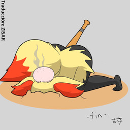 anthro baseball_bat bat_(object) bump headbump stick_in_anus tonytoran nintendo pokemon braixen canid canine generation_6_pokemon mammal pokemon_(species) 1:1 comic hi_res