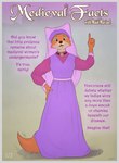 anthro border clothing dialogue dress female fur grey_border headdress headgear headwear looking_at_viewer offscreen_character orange_body orange_fur simple_background smile solo talking_to_viewer text littlenapoleon disney robin_hood_(disney) maid_marian canid canine fox mammal red_fox true_fox 2021 digital_media_(artwork) english_text hi_res