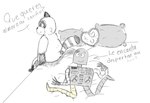 anthro bed biped butt dialogue duo furniture heart_symbol machine pillow sitting slightly_chubby text clown_horse robot_dreams rascal_(robot_dreams) robot_(robot_dreams) mammal procyonid raccoon robot 2024 hi_res spanish_text translated