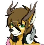 2016 anthro antlers deer djdandy hair horn looking_at_viewer male mammal pi9o simple_background smile solo