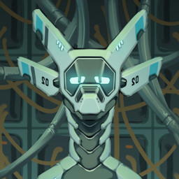 anthro blue_eyes grey_body horn looking_at_viewer machine male nude plate server server_room solo synthetic tail visor white_body wire hofi-peak hofi_(hofi_peak) android robot scalie synth_(vader-san) 1:1 absurd_res digital_media_(artwork) hi_res portrait