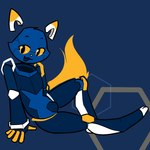 ambiguous_gender anthro e-rar403 e621 esix felid feline glowing glowing_tail machine mammal mascot robot robot_anthro simple_background sitting solo tail