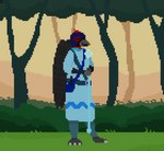 forest healer magic magic_user male meditation plant solo spell staff tree white_magic xinyu aether_zephyr avian bird bunting cardinal_(bird) oscine passerina passerine varied_bunting animated digital_media_(artwork) hi_res pixel_(artwork) short_playtime