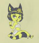 anthro bandage circlet clothing egyptian egyptian_clothing egyptian_headdress female fur headdress headgear headwear looking_at_viewer seshed_circlet sitting smile solo uraeus yellow_body yellow_fur swiftcutter animal_crossing nintendo ankha_(animal_crossing) felid mammal 2017 hi_res traditional_media_(artwork)