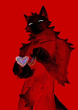 anthro anxiety heart_symbol male nude simple_background smile solo tail tem1tem canid canine canis mammal wolf digital_media_(artwork) hi_res monochrome