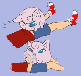 ambiguous_feral ambiguous_gender ambiguous_penetrated anthro bestiality blue_eyes bodily_fluids bottomwear clothed clothed_human clothed_male clothing curly_hair deep_throat duo excessive_saliva eyelashes faceless_character faceless_human faceless_male fellatio female feral feral_penetrated footwear fur genitals glans hair human_on_feral human_penetrating human_penetrating_feral interspecies lying male male/ambiguous male/female male_human male_penetrating male_penetrating_ambiguous on_back one_eye_closed open_mouth oral oral_penetration penetration penile penile_penetration penis penis_in_mouth pink_body pink_fur pointy_ears pokephilia prick_ears saliva saliva_on_penis saliva_on_tongue sex shirt shoes shorts sleep_sex sleeping socks sound_effects tongue tongue_out topwear urethra vowelless vowelless_sound_effect zzz haz3y third-party_edit ungulatr nintendo pokemon generation_1_pokemon human jigglypuff mammal pokemon_(species) sphere_creature color_edit colored sketch