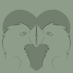 ambiguous_gender anthro beak duo eye_contact green_monochrome heart_eyes heart_symbol kissing looking_at_another love simple_background awoope avian bird 1:1 guide_lines headshot_portrait meme monochrome portrait sketch