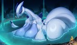 anthro big_breasts big_butt breasts butt curvy_figure eyes_closed female half_submerged huge_breasts larger_female partially_submerged size_difference sleeping tail thick_thighs voluptuous water white_body wide_hips bunnemilk nintendo pokemon generation_2_pokemon human legendary_pokemon lugia mammal pokemon_(species) hi_res