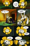 2016 ambiguous_gender anthro armor asgore_dreemurr asriel_dreemurr bodily_fluids boss_monster_(undertale) bovid caprine comic crown duo_focus elemental_creature english_text evil_grin flora_fauna flower flower_creature flowey_the_flower goat grin group headgear lynxgriffin male mammal mature_anthro mature_male origin_story plant smile speech_bubble sweat text undertale undertale_(series)