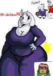 anthro big_breasts big_butt big_female breasts butt female male male/female undertale undertale_(series) undertale_yellow toriel toriel_(underfell) hi_res signature