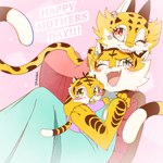 anthro baby blep blush blush_lines clothed clothing fangs female group holidays one_eye_closed open_mouth open_smile smile tail teeth text tongue tongue_out trio young young_anthro young_female drawligator mother's_day aura_(drawligator) haruka_(drawligator) felid mammal pantherine tiger 1:1 english_text hi_res daughter_(lore) grandchild_(lore) granddaughter_(lore) grandmother_(lore) grandmother_and_grandchild_(lore) grandmother_and_granddaughter_(lore) grandparent_(lore) grandparent_and_grandchild_(lore) mother_(lore) mother_and_child_(lore) mother_and_daughter_(lore) parent_(lore) parent_and_child_(lore) parent_and_daughter_(lore)