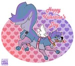 anus blue_body blue_fur cupid's_arrow fake_wings feral fur genitals harness heart_eyes heart_symbol holidays male penis puffy_anus purple_body purple_fur solo tapering_penis valentine's_day_card conditional_dnp lustylamb valentine's_day mammal mephitid skunk hi_res