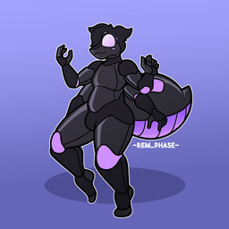 4_arms anthro arthropod_abdomen black_latex clothing drone latex latex_clothing latex_skinsuit male multi_arm multi_limb multicolored_clothing multicolored_skinsuit purple_latex skinsuit solo tight_clothing two_tone_clothing two_tone_skinsuit rem_phase oro_(spicyhand) arachnid arthropod spider 1:1 2025 digital_media_(artwork) hi_res