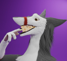 anthro cheese dairy_products eating food male mawplay open_mouth solo devsergal sergal 3d_(artwork) blender_(artwork) blender_cycles_(artwork) digital_media_(artwork) low_res