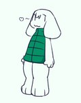 anthro clothed clothing female heart_symbol simple_background solo standing white_background white_body unknown_artist cave_story toroko lagomorph mammal mimiga
