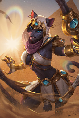 anthro clothing egyptian egyptian_clothing female solo egyptian_mythology middle_eastern_mythology mythology smite bast bastet_(smite) deity domestic_cat felid feline felis mammal