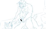 anthro anthro_on_anthro anthro_penetrated anthro_penetrating anthro_penetrating_anthro bed belly blush bodily_fluids body_hair chest_hair cum duo erection furniture genital_fluids genitals kemono male male/male male_penetrated male_penetrating male_penetrating_male mature_male moobs navel nipples nude overweight overweight_male penetration penis sex oogamikennta canid canine canis domestic_dog mammal 16:10 2023 censored widescreen