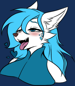 ahegao anthro aroused big_breasts blush breasts clothing female looking_pleasured magic_user robe solo tongue tongue_out snowiefeather thermia_(character) canid canine canis fox hybrid mammal wolf alpha_channel low_res