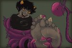 5_toes black_eyes black_hair bound feet feet_tied foot_fetish grey_body hair humanoid_feet male not_furry plantigrade restrained soles solo tickle_fetish tickle_torture tickling tickling_feet toes torture yellow_sclera wanderer1988 homestuck ms_paint_adventures karkat_vantas alien humanoid troll_(homestuck) 3:2 hi_res signature