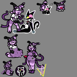 absorption_vore anthro digestion duo female female/female stickers_on_body vore pannyvanny blushcrunch_studio dandy's_world deltarune undertale_(series) cat_mike_(deltarune) yatta_(dandy's_world) 1:1 hi_res