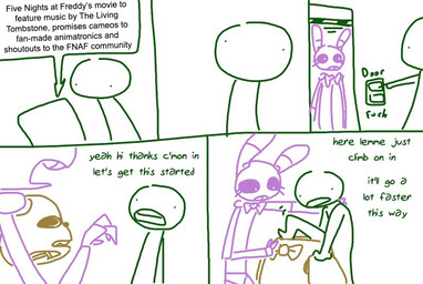 bow_(feature) bow_tie computer dialogue duo electronics female humor machine male profanity suicide text the_weaver five_nights_at_freddy's scottgames anon bonnie_(fnaf) weaver_bonnie human lagomorph leporid mammal rabbit robot robot_anthro comic english_text monochrome