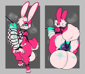 5_fingers anal anal_penetration anthro anus backsack balls bdsm big_penis biped blush blush_lines bondage bound butt buttplug buttplug_in_ass buttplug_insertion claws countershade_face countershade_fur countershade_tail countershade_torso countershading erection fingers fixed_toy fur genital_piercing genitals glans hair huge_penis humanoid_genitalia humanoid_penis hyper hyper_genitalia hyper_penis inner_ear_fluff male object_in_ass penetration penis penis_piercing piercing pink_body pink_fur plug_(sex_toy) plug_insertion prince_albert_piercing sex_toy sex_toy_in_ass sex_toy_insertion solo tail thick_thighs tuft vein veiny_penis mr.pink pwink_(mr.pink) lagomorph leporid mammal rabbit hi_res