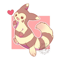 ambiguous_gender black_eyes brown_body brown_fur feral fur heart_pawpads heart_symbol multicolored_body multicolored_fur pawpads solo tan_body tan_fur two_tone_body two_tone_fur rosse_chan nintendo pokemon furret generation_2_pokemon pokemon_(species) 2025 hi_res signature