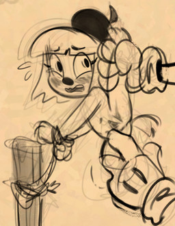 ambiguous_gender anthro bdsm biped blush blush_lines bondage bound clothing disembodied_hand duo eyebrows female female_anthro female_focus genitals hair hands_tied hat hat_only headgear headgear_only headwear headwear_only holding_another humanoid_genitalia humanoid_vulva larger_ambiguous loli looking_at_another looking_back mostly_nude navel open_mouth pole pose restraints rope rope_bondage short_hair simple_background size_difference smaller_female spread_legs spread_vulva spreading teeth tongue vulva young young_anthro young_female soulcentinel tiera_(inkdragonworks) canid canine canis domestic_dog mammal 2026 digital_drawing_(artwork) digital_media_(artwork) monochrome sketch