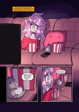 anthro big_breasts blush blush_stickers breasts clothed clothed_anthro clothed_female clothing controller dialogue dress duo eating extreme_size_difference female feral food furniture grey_body hair larger_female long_hair male micro_anthro micro_male pink_hair popcorn red_clothing red_dress remote_control semi-anthro size_difference smaller_male sofa speech_bubble text yellow_eyes jamoart hampt_(jamoart) helene_marilyn cricetid hamster mammal rodent 2025 absurd_res comic english_text hi_res