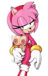 accessory anthro areola big_breasts black_nose bodysuit bracelet breast_focus breasts clothing eyelashes female fingers flashing flashing_breasts gloves green_eyes hair hair_accessory hairband handwear head_tuft jewelry looking_at_viewer nipples pink_areola pink_bodysuit pink_clothing pink_hair pink_nipples pink_skinsuit short_hair simple_background skinsuit smile solo thick_thighs tight_clothing tongue tongue_out tuft unzipped_bodysuit white_background white_clothing white_gloves white_handwear wide_hips guillion sega sonic_the_hedgehog_(series) amy_rose eulipotyphlan hedgehog mammal 2025 digital_media_(artwork) hi_res