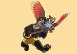 anthro banjo_(instrument) black_body black_fur black_nose cosplay duo fur humanoid_hands male musical_instrument nipples plucked_string_instrument simple_background string_instrument dinonugget_bird banjo-kazooie rareware banjo_(banjo-kazooie) uku avian bear mammal short-faced_bear spectacled_bear 2020 absurd_res hi_res