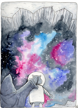 ambiguous_gender animal_ears anthro biped clothed clothing countershading detailed_background duo fur high-angle_view holding_another looking_away pit rear_view robe stillinthesimulation nickelodeon spongebob_squarepants patrick_star sandy_cheeks aquatic asterozoan echinoderm mammal rodent sciurid starfish tree_squirrel absurd_res comic hi_res