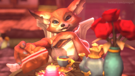 anthro big_ears blue_eyes breasts date female fur holidays nipples sitting small_breasts smile smirk solo tavern text yellow_body yellow_fur piroguh blizzard_entertainment dota valentine's_day valve valve_corporation warcraft canid canine fennec_fox fox mammal true_fox vulpera 16:9 3d_(artwork) blender_(artwork) digital_media_(artwork) hi_res url widescreen