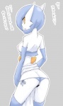 blue_hair bodily_fluids boots breasts butt censor_bar clothing clothing_aside clothing_pull female footwear genital_fluids genitals hair ineffective_censorship not_furry panties panties_aside panty_pull pussy shoes solo text underwear underwear_aside underwear_pull vaginal_fluids ikanomaru nintendo pokemon gardevoir generation_3_pokemon pokemon_(species) shiny_pokemon censored hi_res translated