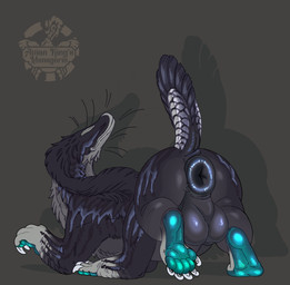 6_legs anus balls big_anus big_balls big_butt black_anus black_body black_fur black_mane blue_pawpads butt claws eyeless feral fur genitals grey_body grey_fur male mane pawpads perineum presenting presenting_anus puffy_anus purple_pawpads raised_tail scrotum_flap solo tail white_claws avian-king alien canid canine canis hybrid mammal wolf hi_res